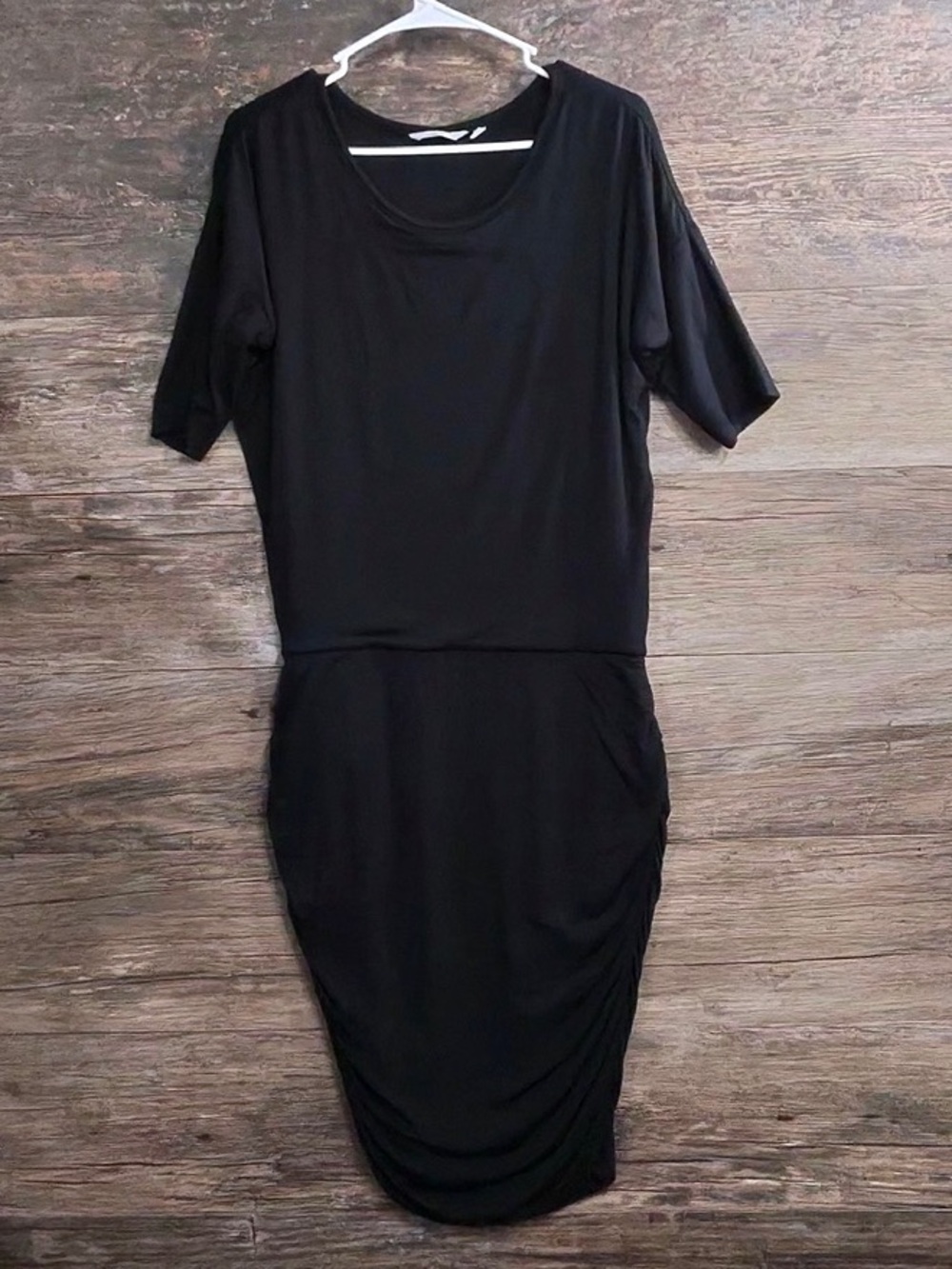 Athleta Black Midi Dress with Short Sleeves